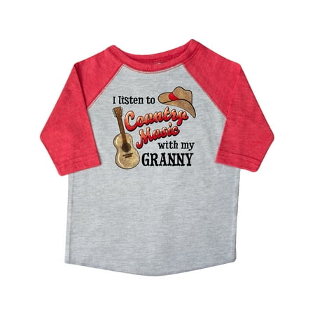 

Inktastic I Listen to Country Music with my Granny with Guitar and Hat Gift Toddler Boy or Toddler Girl T-Shirt