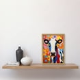 thumbnail image 2 of Colourful Cow Bright Bold Floral Portrait Acrylic Painting Vibrant Folk Art Flower Artwork Friesian Kids Bedroom Artwork Framed Wall Art Print A4, 2 of 5
