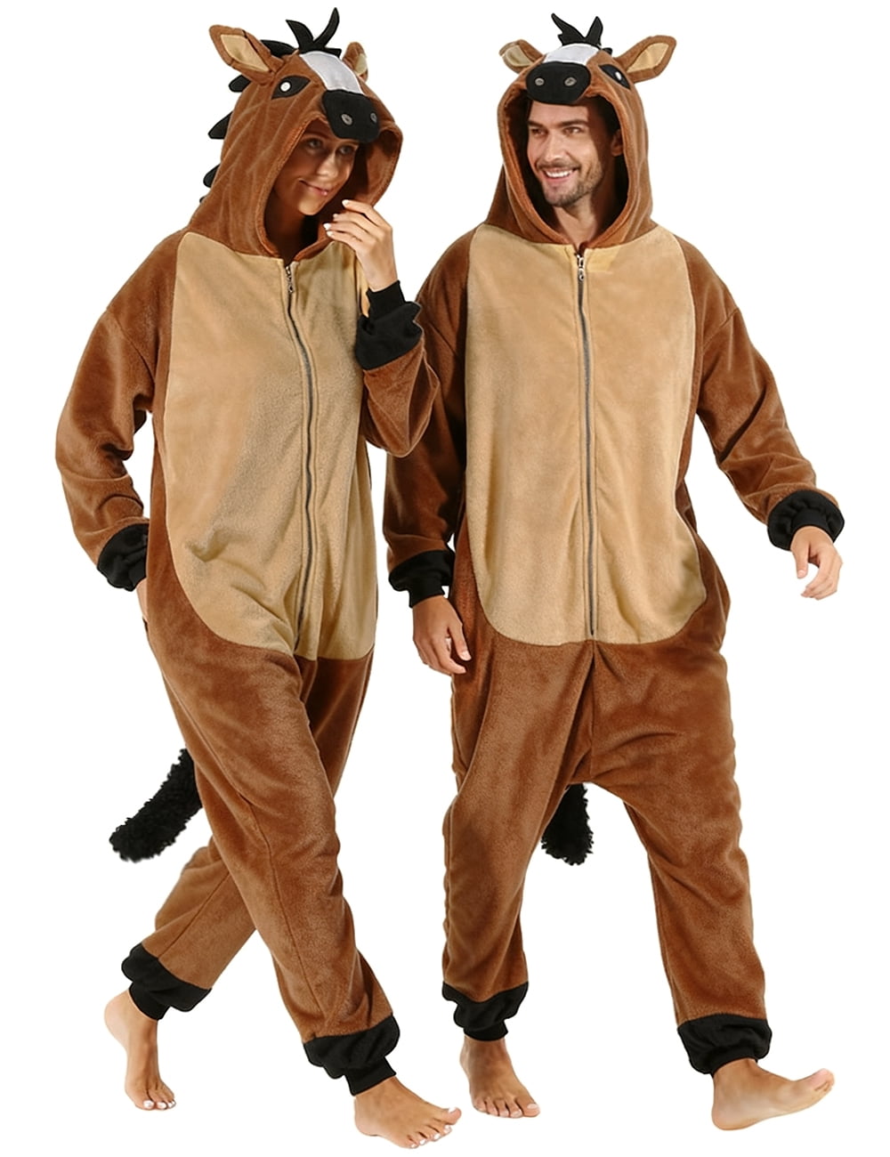 Horse Onesie Adult Brown Horse Costume Animal Halloween Cosplay
