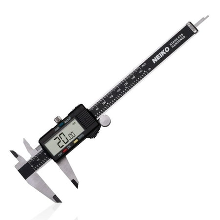Stainless Steel Steel Caliper - 01407A Electronic Digital Caliper Stainless Steel Body with Large LCD Screen | 0 - 6 Inches | Inch/Fractions/Millimeter Conversion, THREE.., By Neiko