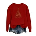 thumbnail image 4 of Mifsaly Oversized Christmas Sweatshirt Women Long Sleeve Crewneck Pullover Tops Xmas Tree Graphic Loose Blouse Merry Christmas Festival Party Shirts 2025 Vacation Outfits, 4 of 5