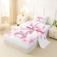 thumbnail image 2 of Manfei Pink Eiffel Tower Twin Sheet Sets,Cute Coquette Bow Bedding For Girls Kids,3pcs, 2 of 6