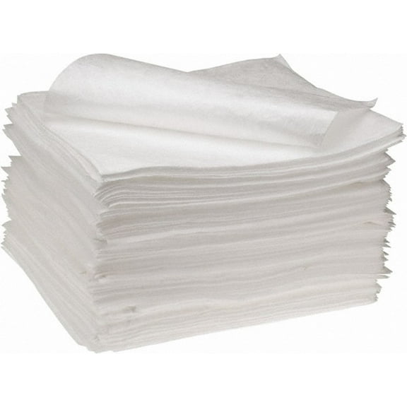 PRO-SAFE White Oil Sorbent Higher-Absorbency Polypropylene Pads: 200 Pack, 17" x 15" Each