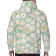 thumbnail image 7 of Pofeuu Daisies Flowers Print Mens Casual Hooded Collar Drawstring Hoodies Pullover Sweatshirts Casual Long Sleeve Shirts-Large, 7 of 7