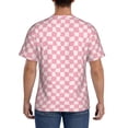 thumbnail image 3 of Vsdgher Irregular Plaid Print Men's Dry Fit Mesh Athletic Shirts Moisture Wicking Tennis T-Shirt Tops, 3 of 9