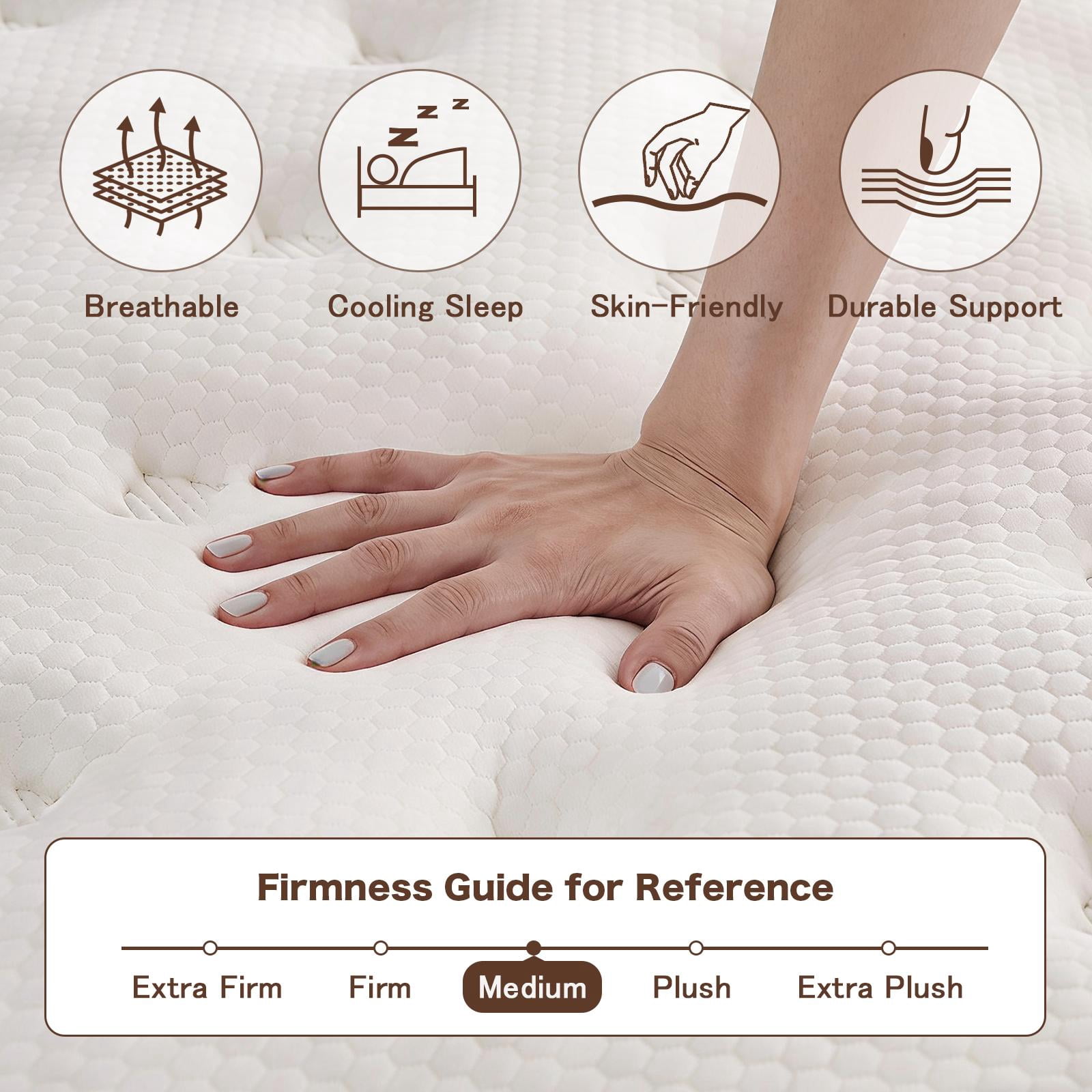 Full Mattress, 14 Inch Hybrid Mattress in a Box, Full Size Memory Foam Mattress with Pocket Springs for Motion Isolation Pressure Relief, CertiPUR-US, 100 Nights Trial