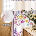 thumbnail image 3 of No Hook Shower Curtain, Spring Flowers Shower Curtains for Bathroom with See Through Top Window, Farmhouse Floral Botanical Elegant Waterproof & Washable Bath Curtain 60"x72", 3 of 9