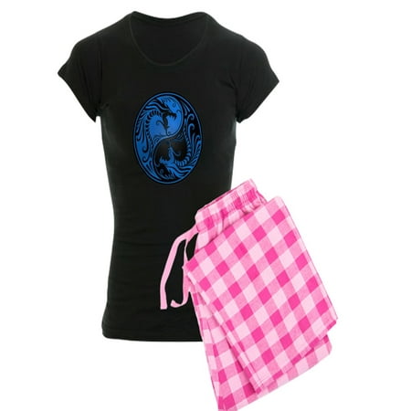 

CafePress - Blue And Black Yin Yang Dragons Pajamas - Women s Dark Pajamas
