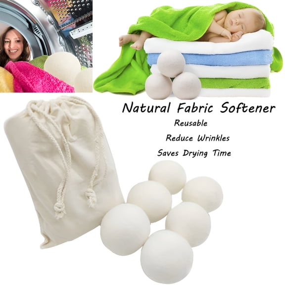 ACDANC Wool Dryer Balls - 6-Pack Premium Natural Fabric Softener - Wool Balls for Dryer - Laundry Balls for Dryer