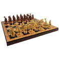 thumbnail image 2 of Antique White  Brown Norse Viking CHESS SET with 18" Walnut Color Board, 2 of 7