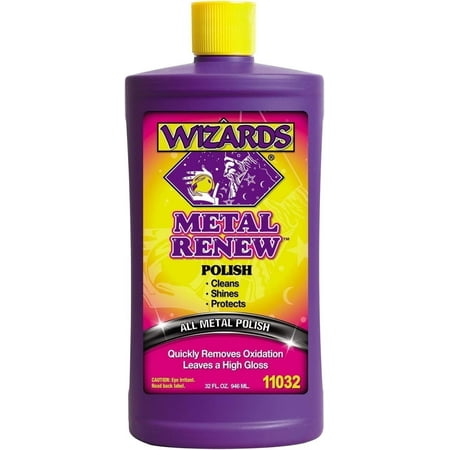 Wizards Metal Renew Metal Polish Cream & High Gloss Stainless Steel Cleaner, 8 fl oz