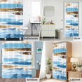 thumbnail image 6 of Vintage Style Fabric Shower Curtain Blue Brown Washable Shower Curtains for Bathroom, Waterproof Bath Curtain with Hooks Home Decor 72x72in, 6 of 8