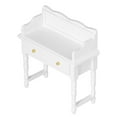 thumbnail image 2 of Escritorio para casa de muñecas, mesa de casa de muñecas en miniatura de madera vívida, decoración de muebles, color blanco, 1:12, 2 of 5