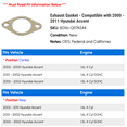 thumbnail image 2 of Exhaust Gasket - Compatible with 2000 - 2011 Hyundai Accent 2001 2002 2003 2004 2005 2006 2007 2008 2009 2010, 2 of 2