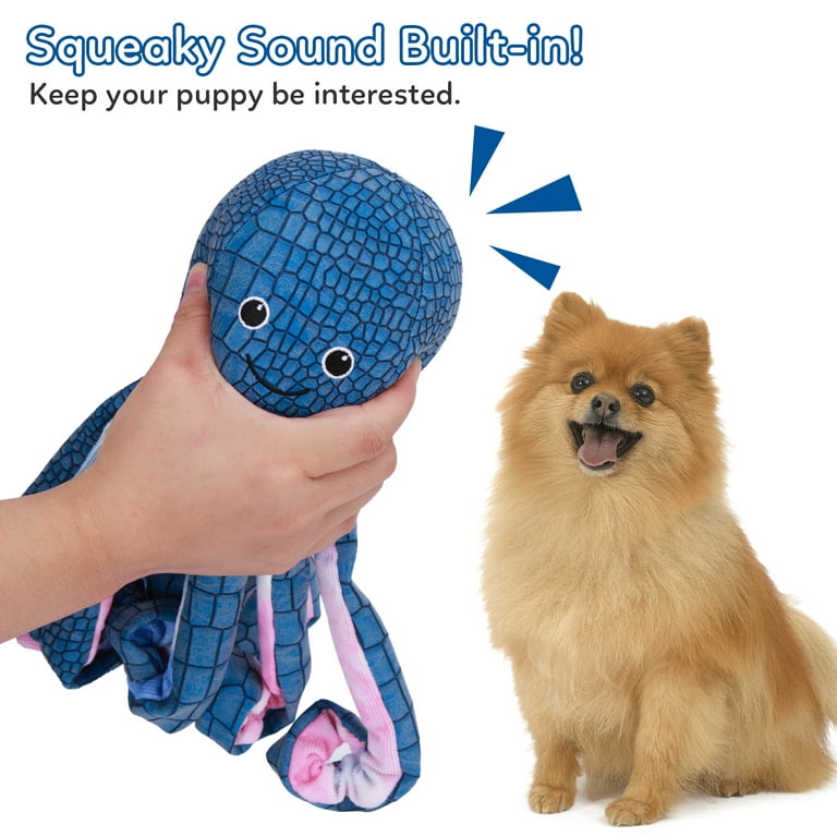 ATUBAN Squeaky Dog Toys,Octopus Plush Dog Chew Toys for Puppy Teething,Pet  Training and Entertaining,Durable Interactive Dog Toy