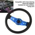 thumbnail image 4 of Universal Racing Steering Wheel Upgrade 14in Racing Style PU Aluminum Steering Wheel for Standard 6 Hole Hub Adapter Vehicles, 4 of 7