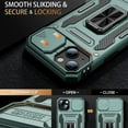 thumbnail image 2 of for iPhone 13 Mini Case with Screen Protector,Sliding Camera Cover,-Grade Cover with  Stand Phone Case 5.4" Pale Green, 2 of 13