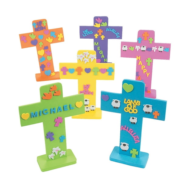 Exciting Easter Foam Crosses Craft Kits 24 Pieces