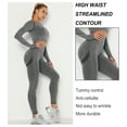 thumbnail image 3 of QRIC Womens Seamless Butt Lift Leggings High Waisted Yoga Pants Ribbed Workout Slimming Tights, 3 of 7