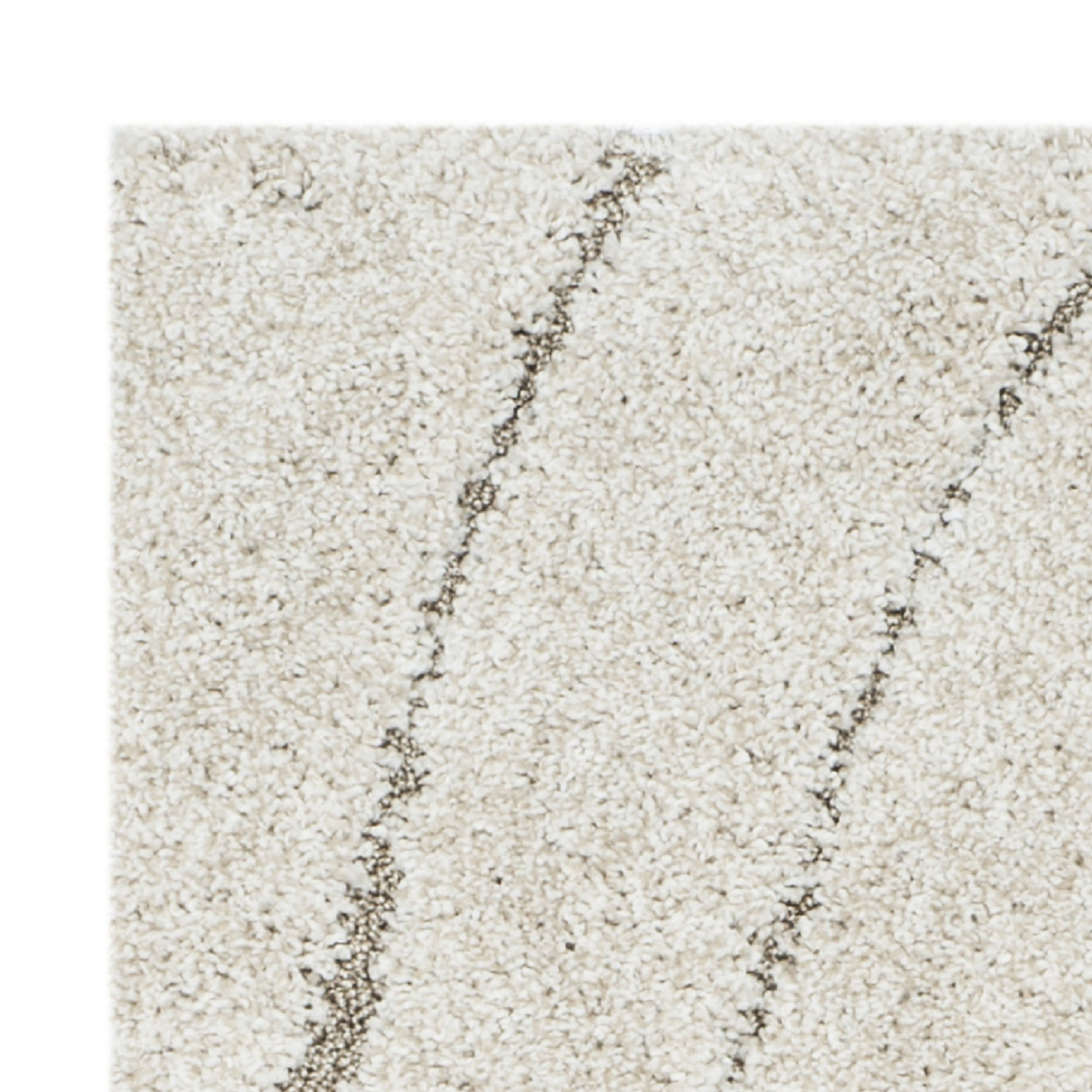 SAFAVIEH Florida Tabitha Geometric Waves Shag Runner Rug, Cream/Beige, 2'3" x 9'