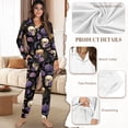 thumbnail image 6 of DISNIMO Skull Rose Pumpkin Printed Womens Pajama Sets 2 Piece Pj Sets Long Sleeve Sleepwear Soft V Neck Loungewear with Long Pants Fall Button Down Lounge Sets, 6 of 7