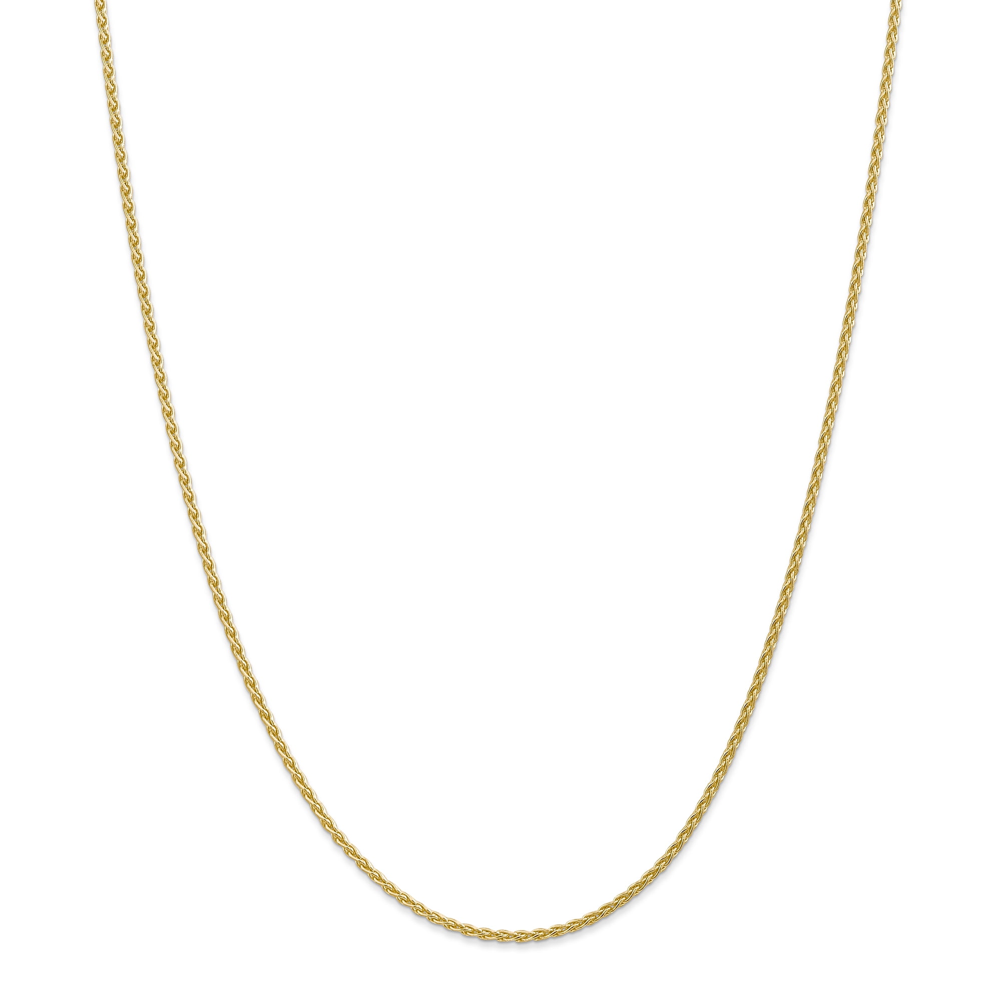 16-24 Inches Paradise Jewelers 14K Solid Gold 1.5mm Hollow Rope Chain Spring Clasp 