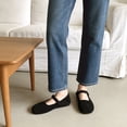 thumbnail image 4 of Willtoo Wide Toe Box Flats Women Comfort Slip On Ballet Orthopedic Shoes Mary Jane Dressy Knit Flats with Straps Washable Casual Office, 4 of 5