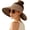 1pack-brown, variant on Foldable Wide Brim Straw Sun Hat for Women - Floppy Beach Visor with Ponytail Hole