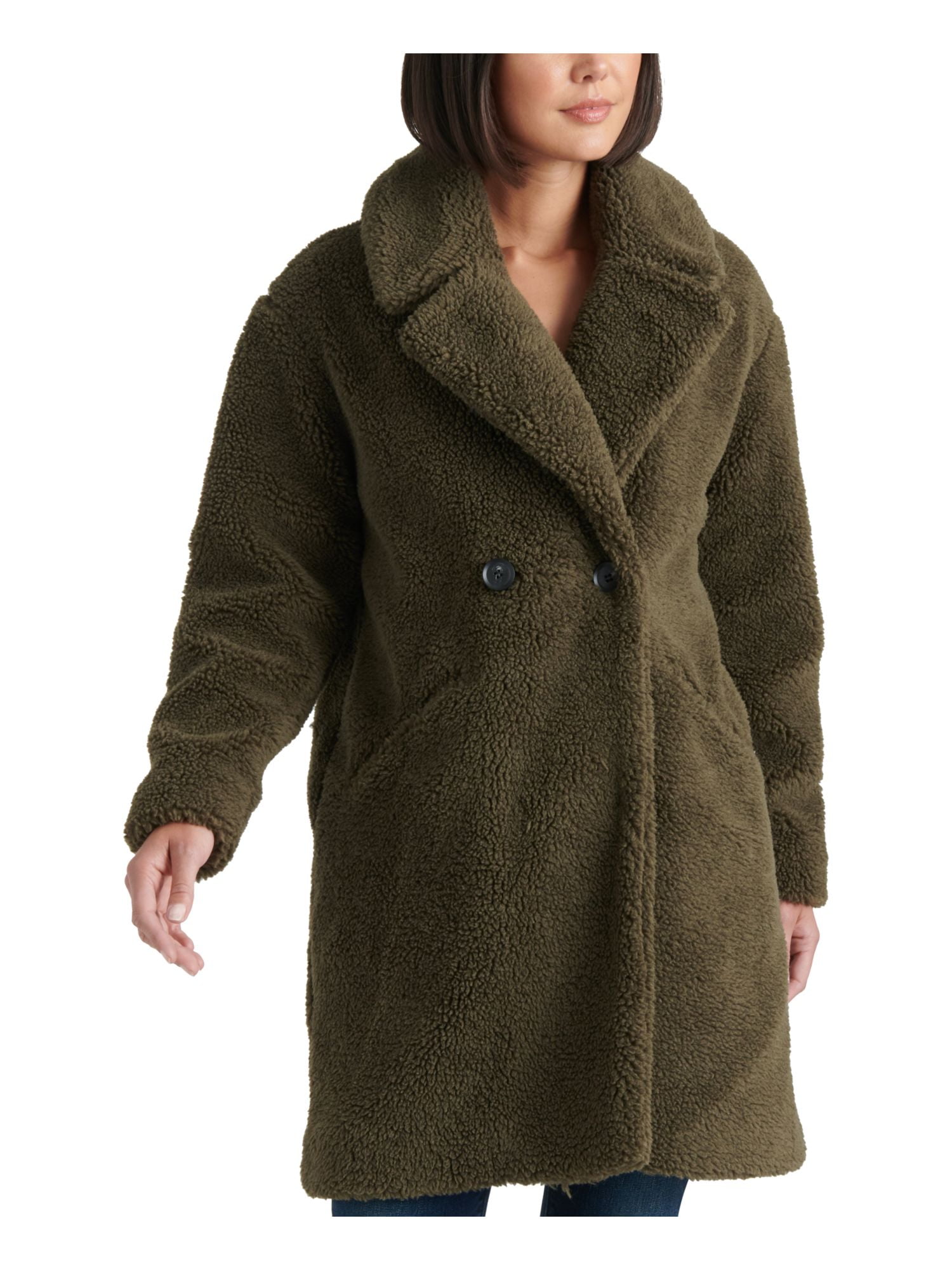 olive green teddy bear coat
