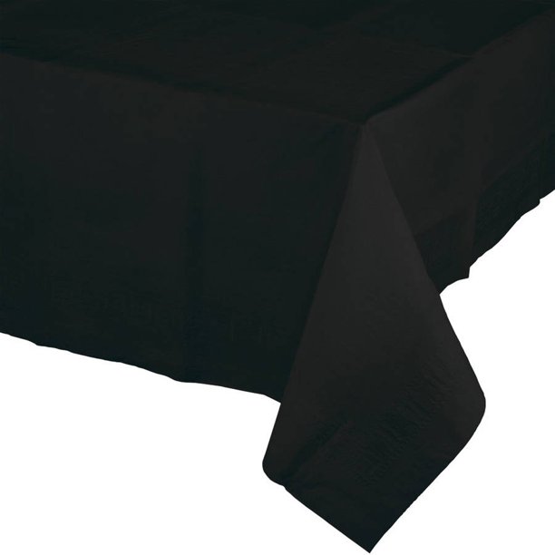 Creative Converting Black Paper Tablecloth, 54" x 108"