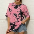 thumbnail image 2 of MAFYTYTPR Women's Tie Dye Print Round Neck 1/2 Sleeve Casual T-Shirts Spring Summer Tops for Everyday Wear S-XXL, 2 of 9