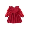 thumbnail image 1 of Vestido de Suéter de Punto para Niñas Sweetabby 4T Rojo de Manga Larga, 1 of 8