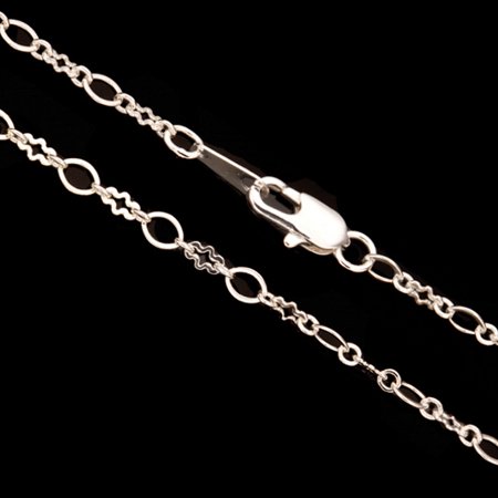 Crinkle/Oval Link Chain Necklace With Lobster Claw Clasp 24Inch Silver Plated Brass 3mm Chain Width 1pcs/pack (2-Pack Value Bundle), SAVE $1