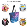 thumbnail image 7 of FORMRS Womens Canvas Tote Bag with Zipper Inner Pocket Shoulder Handbag, Galaxy Pattern, 7 of 7