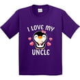 thumbnail image 3 of Inktastic I Love My Uncle with Cute Penguin and Hearts Youth T-Shirt, 3 of 5