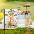 thumbnail image 6 of He Is Risen Easter Garden Flag - Religious Cross, 12 x 18 Inch Double Sided Burlap Cross Pink Green Floral Yard Flags for Outside Christian Spring Outdoor Decorations, 6 of 6