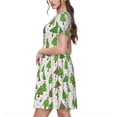 thumbnail image 2 of Balery Christmas Trees Vestidos sueltos de manga corta para mujer, vestidos de verano 2025, vestidos casuales de corte A con vuelo., 2 of 6