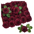 thumbnail image 2 of 50 Piezas Flores de Rosas Artificiales Rosas de Aspecto Artificial de Boda Centros de Mesa Fiesta de Despedida de Soltera Decoración del Hogar,e, 2 of 3