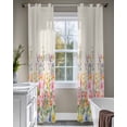 thumbnail image 4 of Pink Flowers Sheer Curtains 84 Inch Length 2 Panels Set for Living Room/Bedroom, Spring Floral Daisy Vintage Pastoral Botanical Kitchen Curtains Grommet Curtains Window Treatments 52"x84"x2, 4 of 7