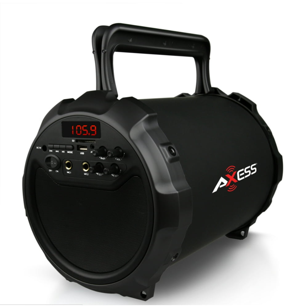 Axess Portable Indoor/Outdoor Bluetooth HIFI Cylinder 2.1 Speaker with