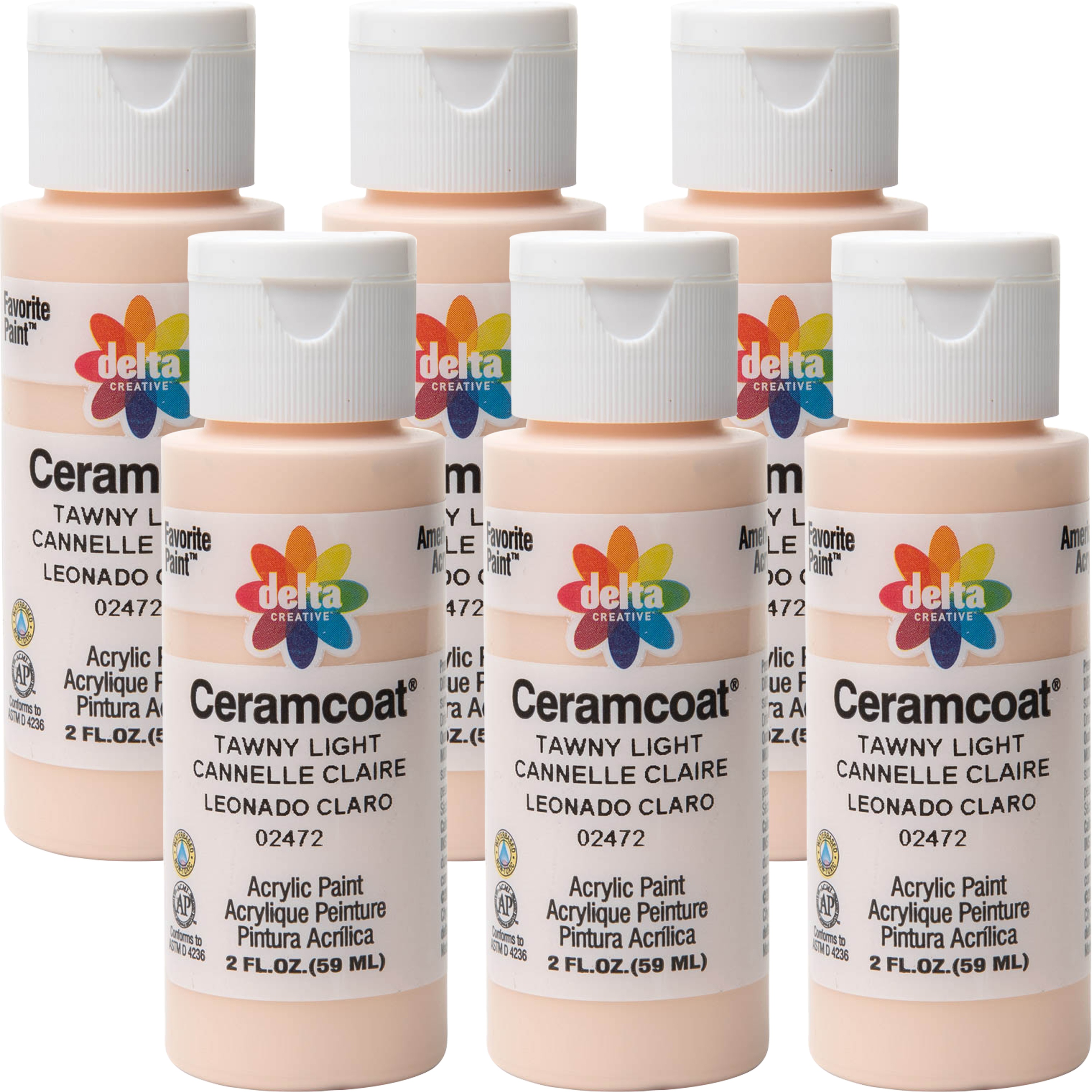 Ceramcoat Acrylic Paint 2ozTawny Light Semi OpaqueMultipack Of 6