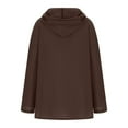 thumbnail image 5 of UPPADA Womens Cotton Linen Hoodie Tops Button Down Blouses Casual Lightweight Cute Hoodies Fashion Hooded Long Sleeve Shirts Oversized Hooded Sweatshirt for Women Brown,XXL, 5 of 8