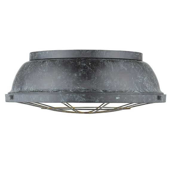 Golden Lighting Bartlett 3-light Flush Mount in Black Patina