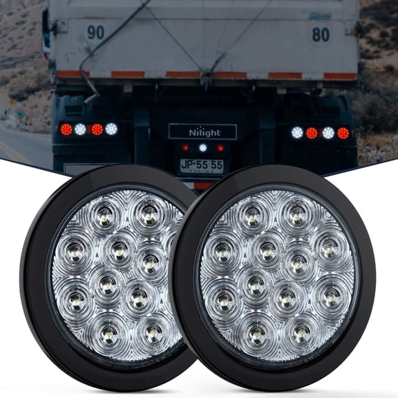 Nilight 4 in LED Clearance & Marker Lights 12V fits Truck, Trailer, RV, Jeep Surface Mount 2 Pieces