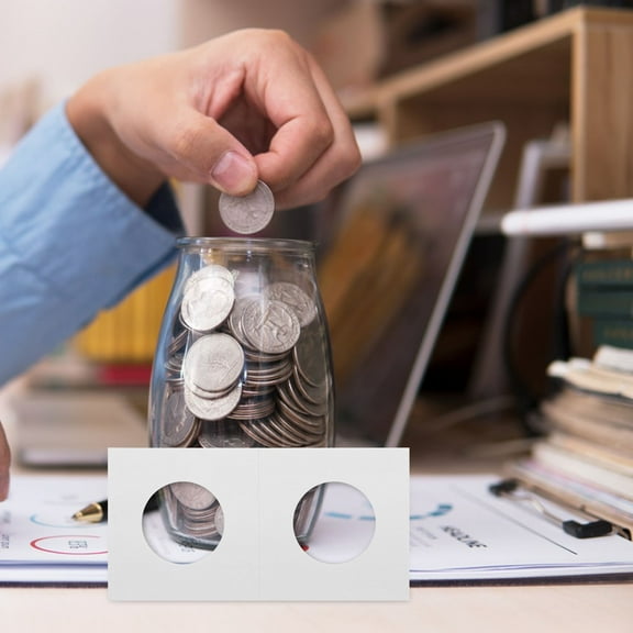 OFFIGAM Paper Coin Holders 150Pcs White for Collectors Storage Use Multifunctional Design