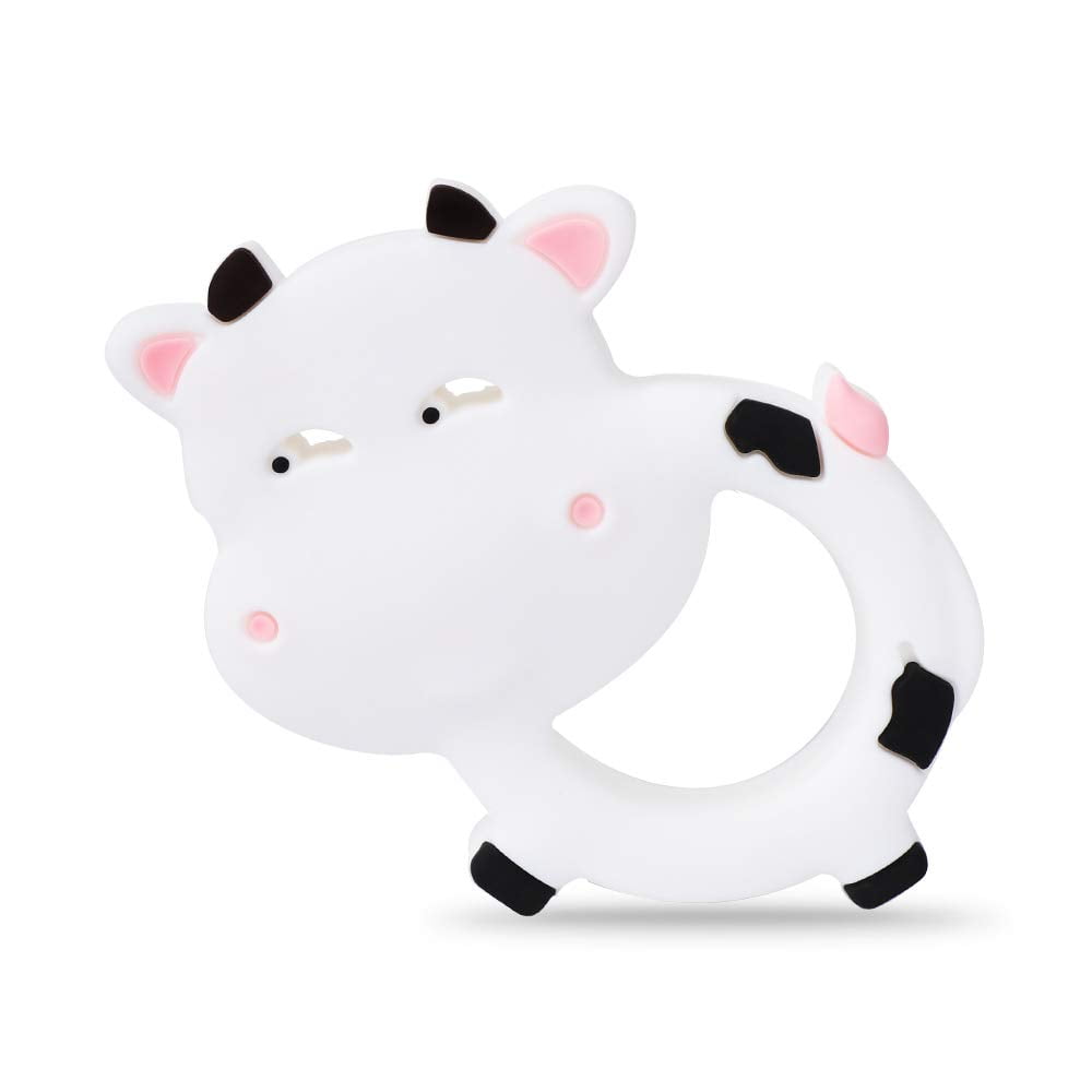 Baby Silicone Teether,Sensory Chew Toys,BPA Free Soft Teething Toys(Cow)