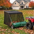 thumbnail image 7 of Senfot 44 Inch Extra Large Capacity Green Carbon Steel Tow Behind Lawn Sweeper Detachable Hopper Bag Towable for Big Yard Lawn Leaf Grass Waste Collecting, 7 of 7