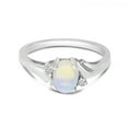thumbnail image 6 of 14k White Gold Oval Opal And Diamond Ring, 6 of 6