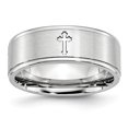 thumbnail image 1 of Cobalt Satin and Polished Ridged Edge 8mm Band Size 8.5, 1 of 7