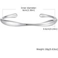 thumbnail image 3 of Stainless Steel Classic Plain Hammered Finishing Irregular Shape Open Cuff Bangle Bracelet, 3 of 3